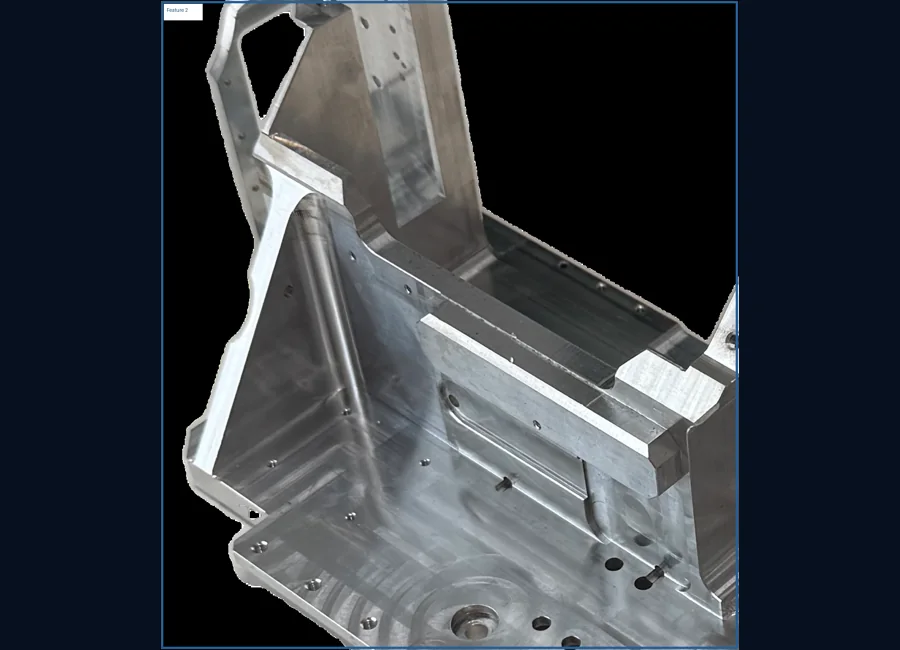 Tall wall aerospace aluminum machining close-up