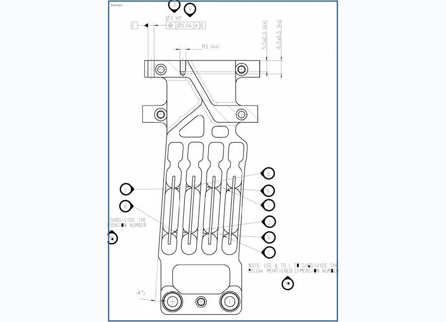Drawing crop showing flange views and hole callouts