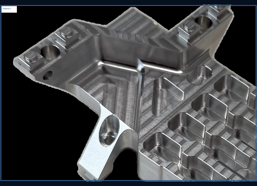 Semiconductor mover base end flange close-up