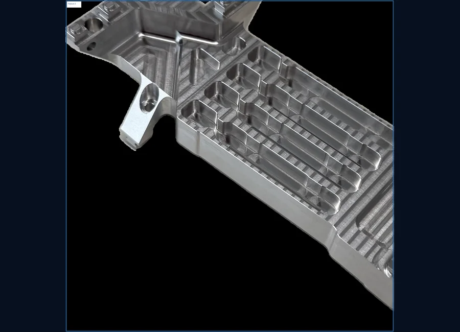 Thin-wall semiconductor aluminum part close-up