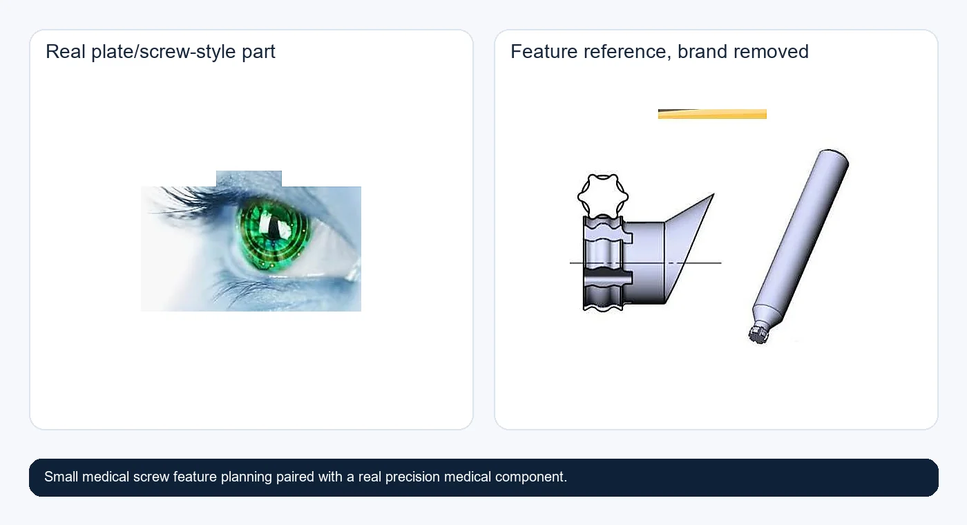 Medical screw and real part detail